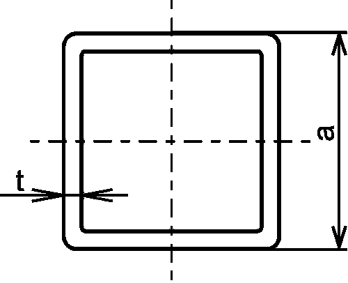 Profil uzaven sva.  45x45x2          EN10219  - S235JRH  ( S