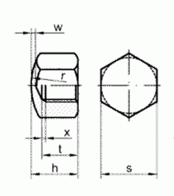 DIN917 M16 A2        - matice uzaven SN021431