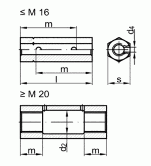 DIN1479  M20 Zn        - matice pro napnae, estihrann