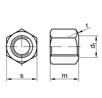 DIN6330 B  M10 A4           - matice 6hr. 1,5 d vysok