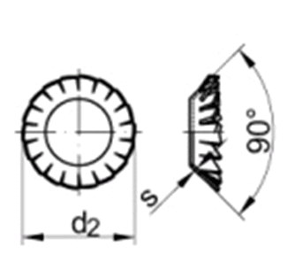 DIN6798V M5  Zn     - podl. vj. pro zpustn r.