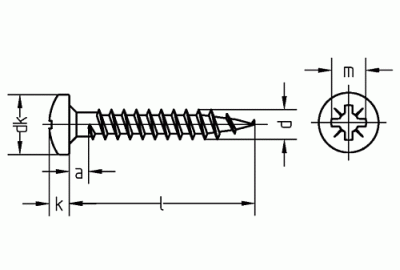 Vrut 3,5x45 A2    plkulat hl.+