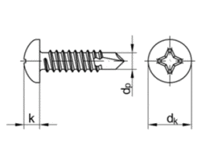 DIN7504 N 3,9x13 ZnB  - roub TEX plkulat ISO15481