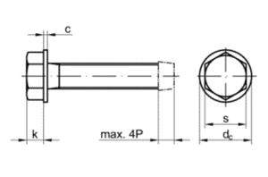 DIN7500 D M6x16  Zn  - zvitotvec r. 6hr. hl. s lmcem 