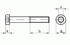 DIN7984 M5x12 A2  TORX   - roub imbus s nzkou hlavou   ISO1458