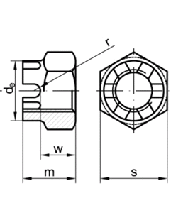 DIN935 M27           - matice korunkov  SN021411