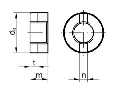 DIN546 M8             - matice vlcov s drkou  SN021444