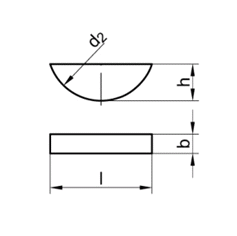 DIN6888  5x6,5         - podl. pera ( Woodrofovo pero )