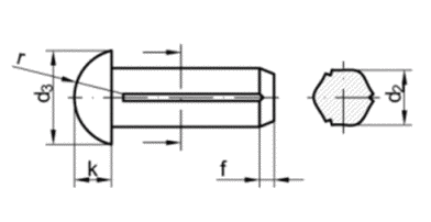 DIN1476  2,5x6  A2     - heb pulk. rhovan  SN022195