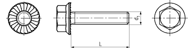 DIN6921 RIPP  M6x25  A2         - roub 6hr.hl. s lmcem ozub.