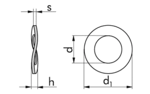 DIN137 B M22  A2     - podloka prun prohnut  SN021733