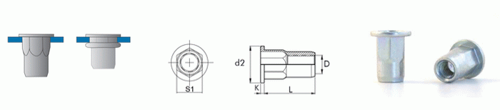 Nt. matice M10  ploch 1/2 hexagonln - A2