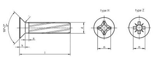 DIN7516 DH  M6x16  Zn  - zvitoezn r. zp. hl. +  SN021224