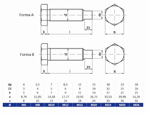 DIN561 B M12x90 8.8      - roub odtlan s pkem  SN021115